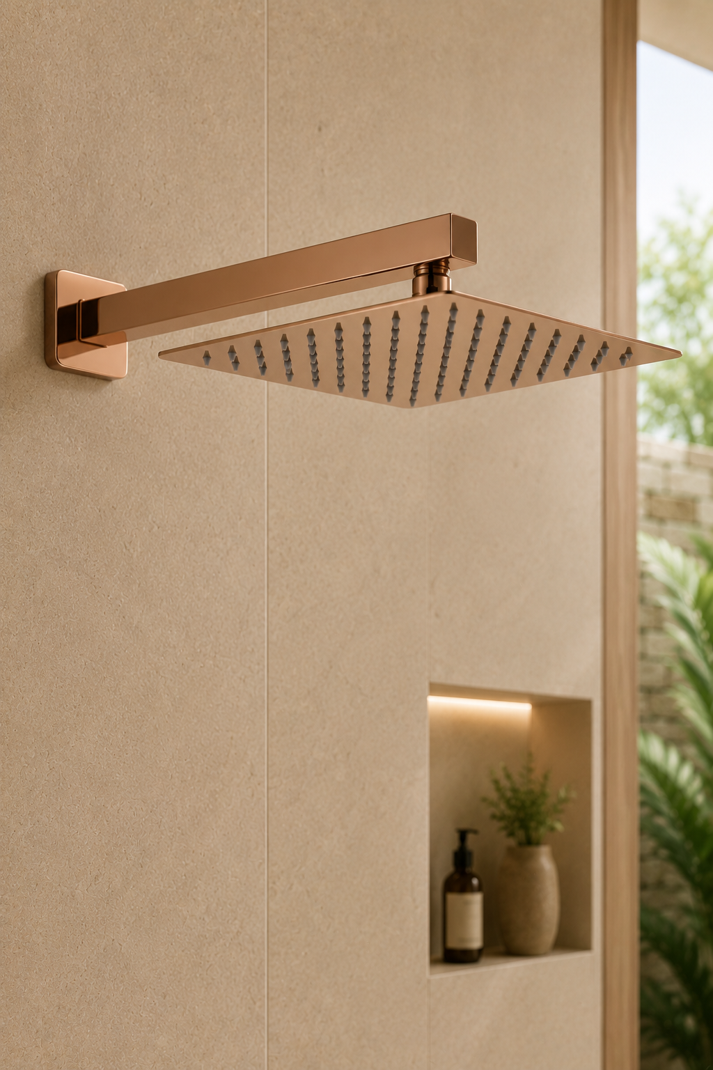 Colonne de douche en laiton or rose Latten, visuel 4