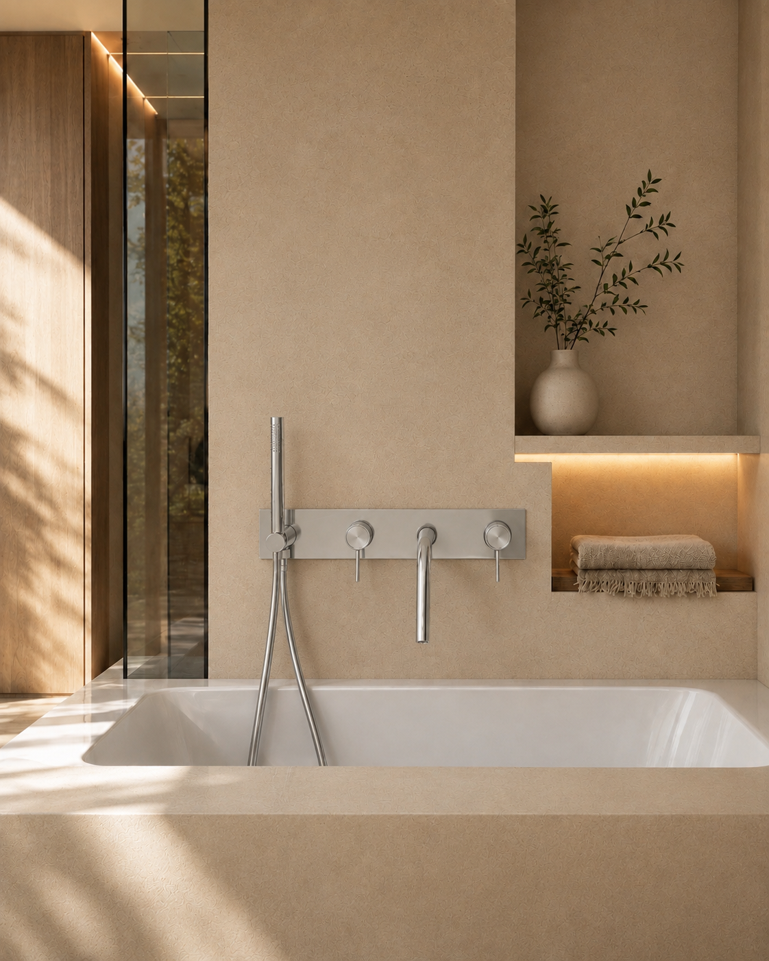 Colonne de douche baignoire chromé LINÉA, visuel 2