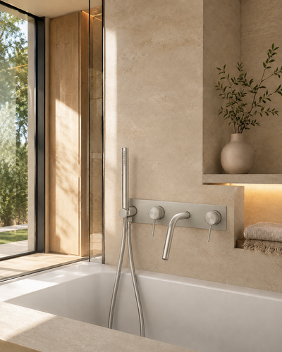 Colonne de douche baignoire nickel brossé LINÉA