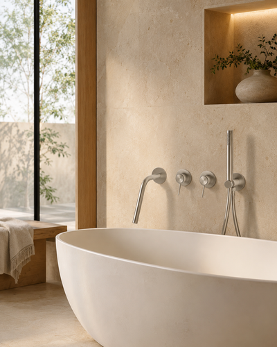 Colonne de douche baignoire nickel brossé LINÉA