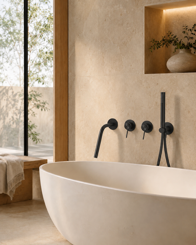 Colonne de douche baignoire noir mat LINÉA