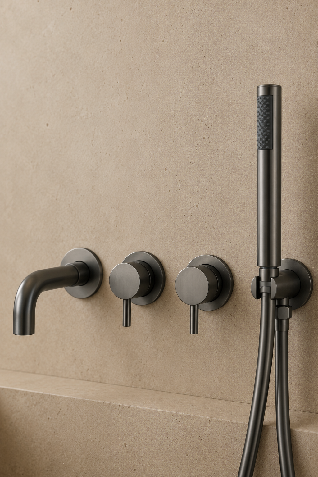 Robinet de baignoire mural gris anthracite NÉVA, visuel 3