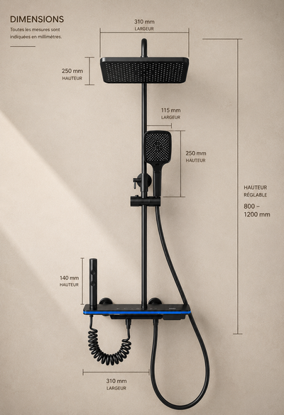 Nyrox Colonne de douche thermostatique