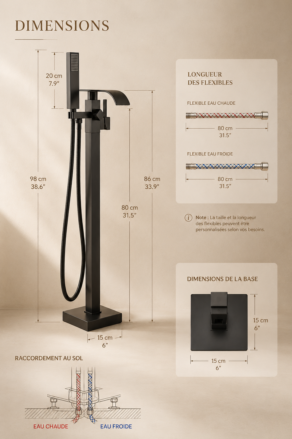 Onyx Colonne de douche baignoire