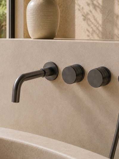 Robinet de baignoire mural gris anthracite ORIA, visuel 3