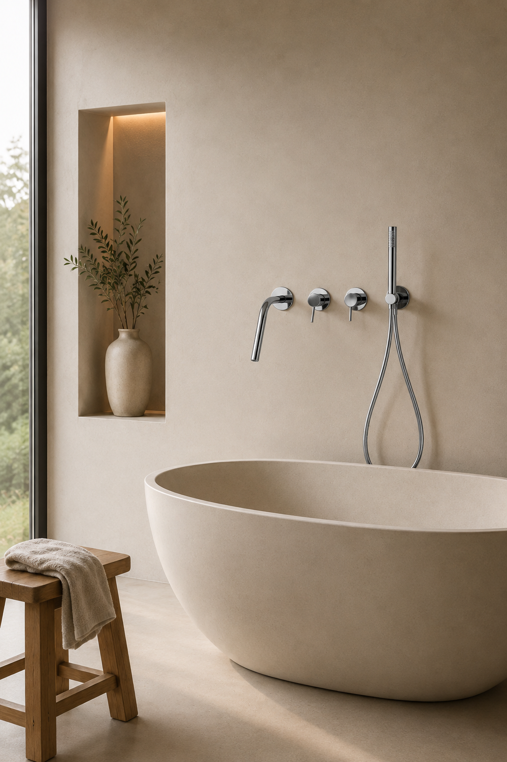 Robinet de baignoire encastré chromé poli RIVA, visuel 2