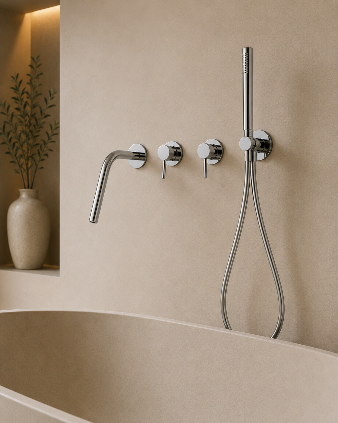 Robinet de baignoire encastré chromé poli RIVA, visuel 3