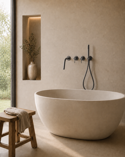 Ensemble bain-douche mural bec long gris anthracite RIVA