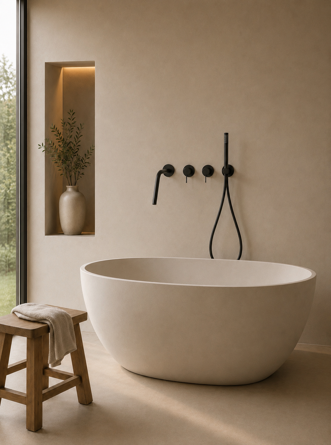 Robinet de baignoire encastré noir mat RIVA, visuel 2