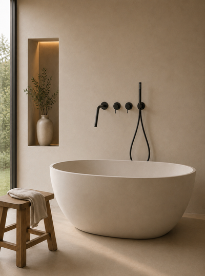 Robinet de baignoire encastré noir mat RIVA, visuel 2
