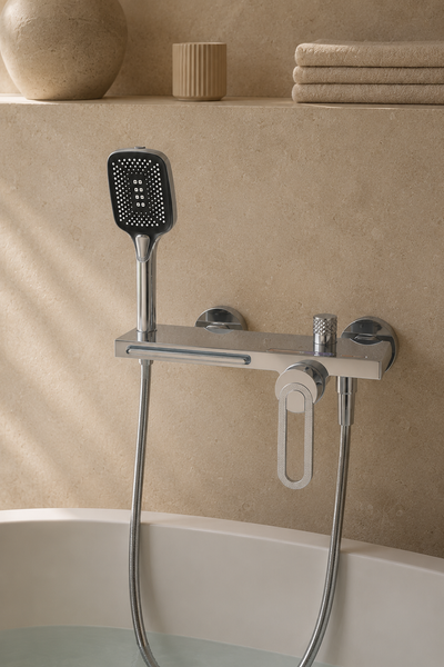 Colonne de douche baignoire chromée Rivo, visuel 3