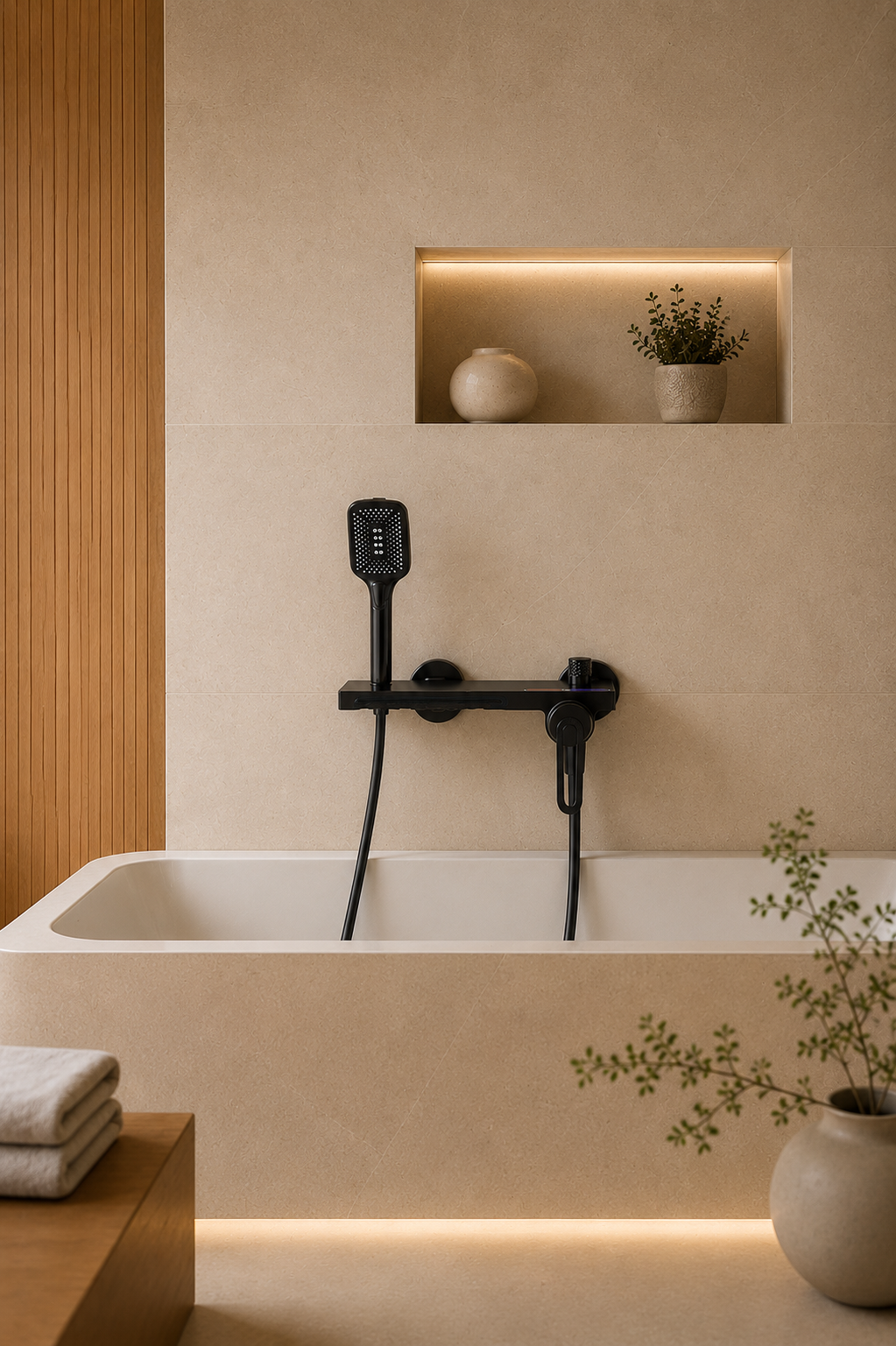 Colonne de douche baignoire grise Rivo, visuel 2