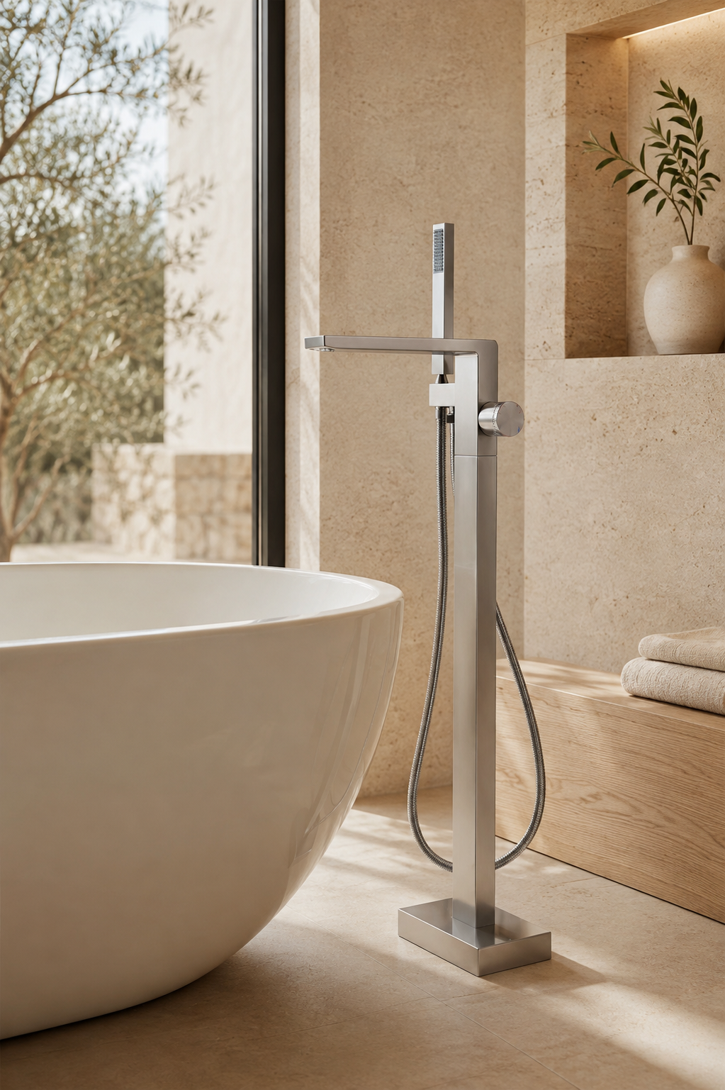 Robinet de baignoire sur pied chromé STÈLE