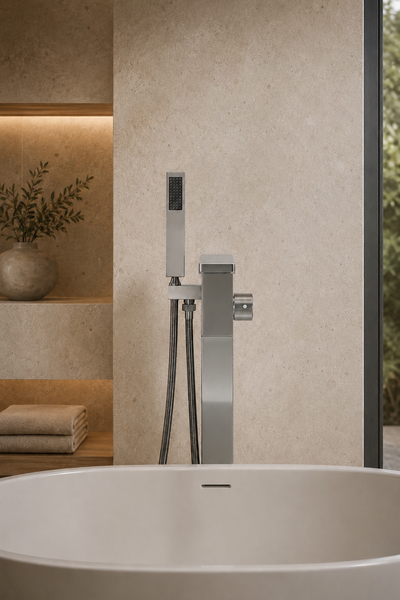 Robinet de baignoire sur pied chromé STÈLE, visuel 3