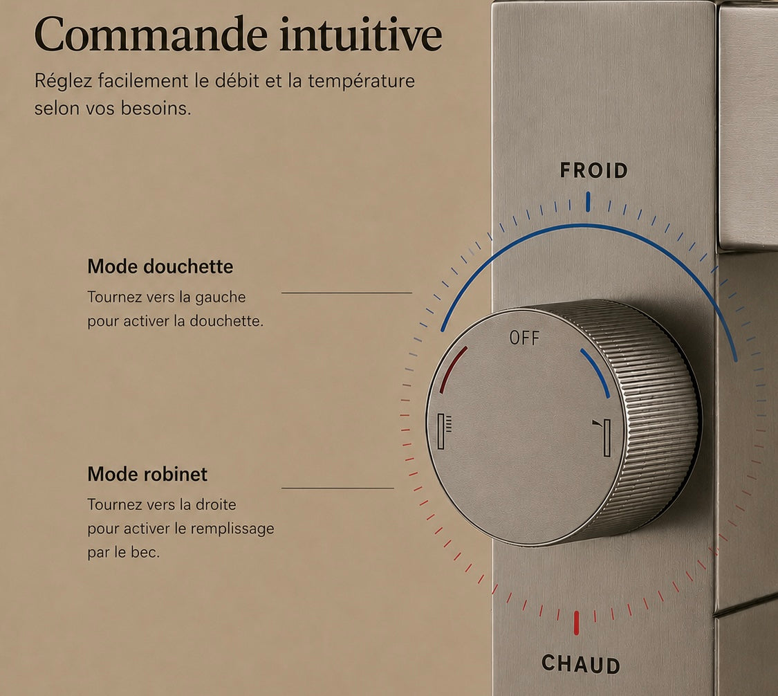 Robinet de baignoire sur pied chromé STÈLE, visuel 4