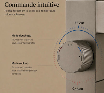 Robinet de baignoire sur pied chromé STÈLE, visuel 4