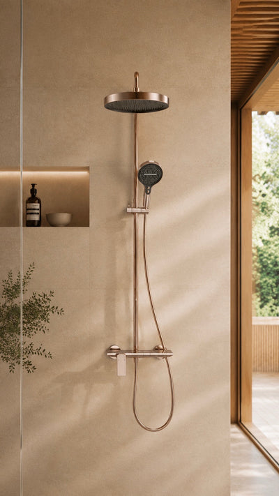 Vallor Colonne de douche or rose brossé