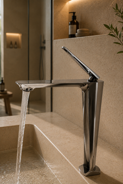 Mitigeur de lavabo NÉVOR chrome, détail de la lame