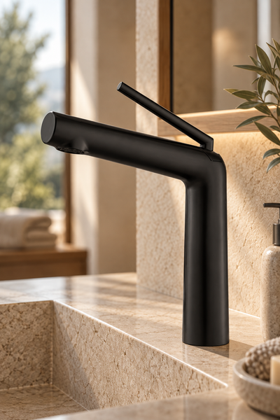 Robinet de lavabo noir mat OSLÉA, visuel 2