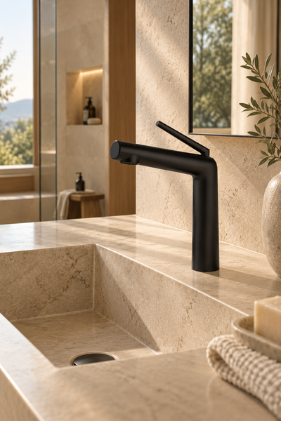 Robinet de lavabo noir mat OSLÉA, visuel 3