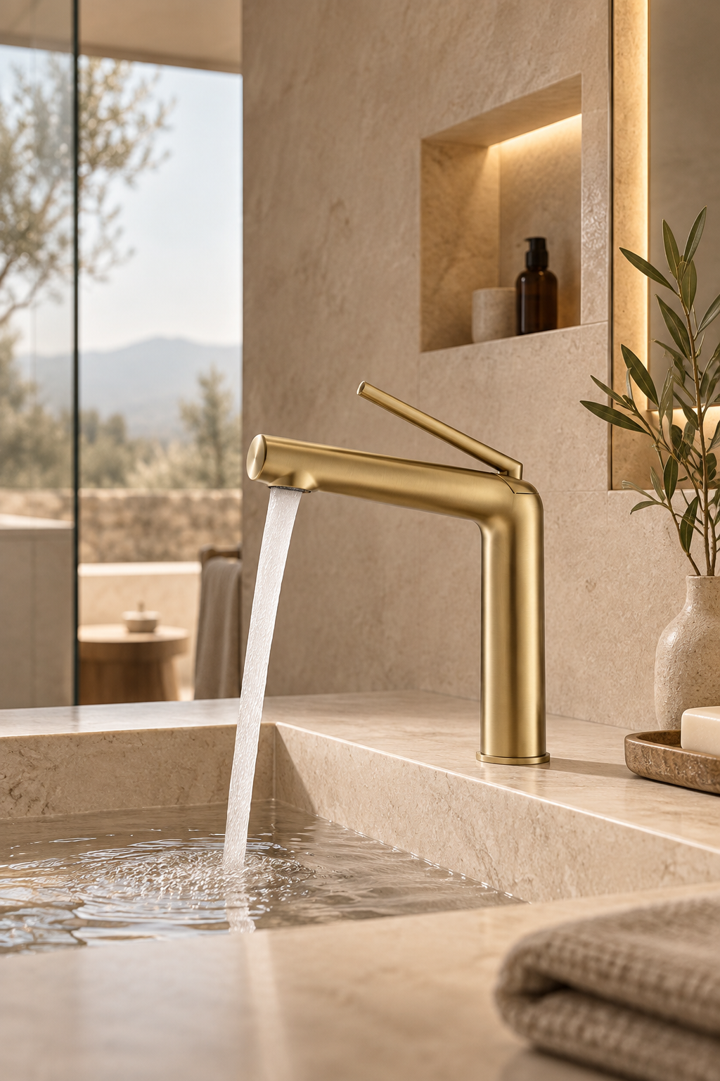 Robinet de lavabo or brossé OSLÉA