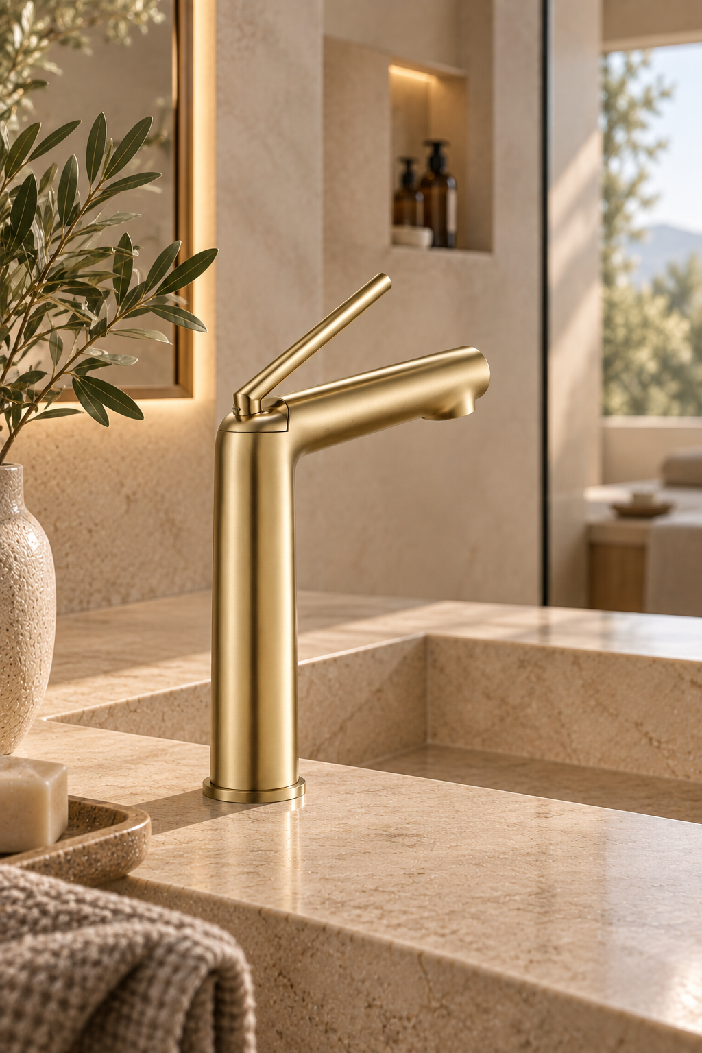 Robinet de lavabo or brossé OSLÉA, visuel 4