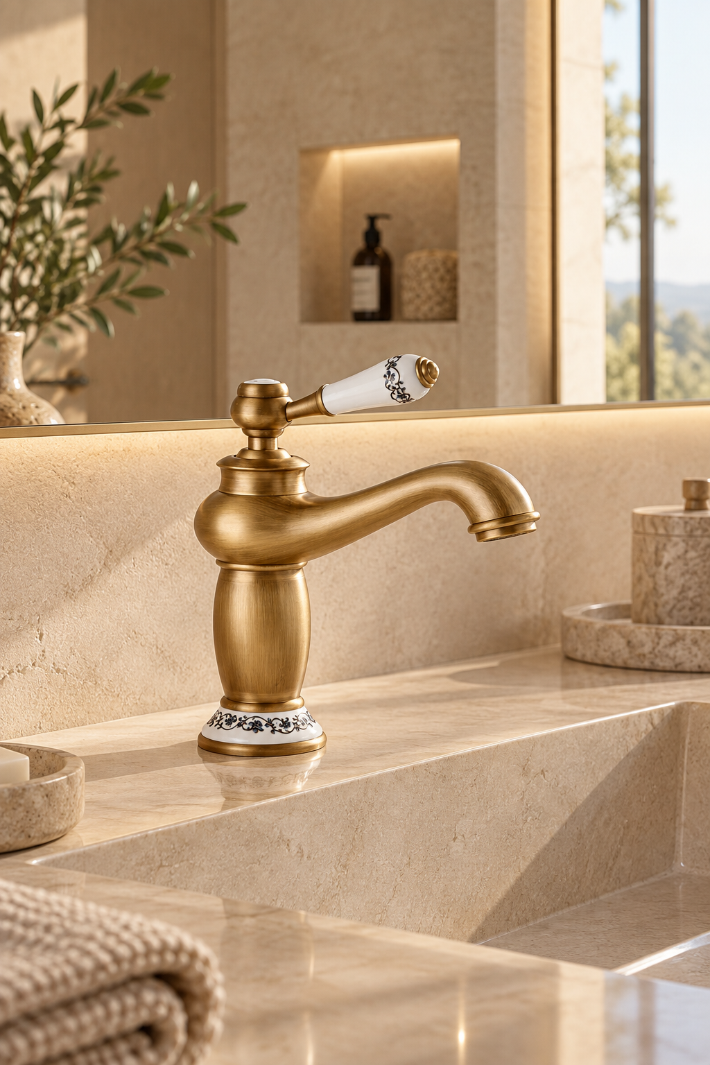 Robinet de lavabo bronze antique RÉVANE