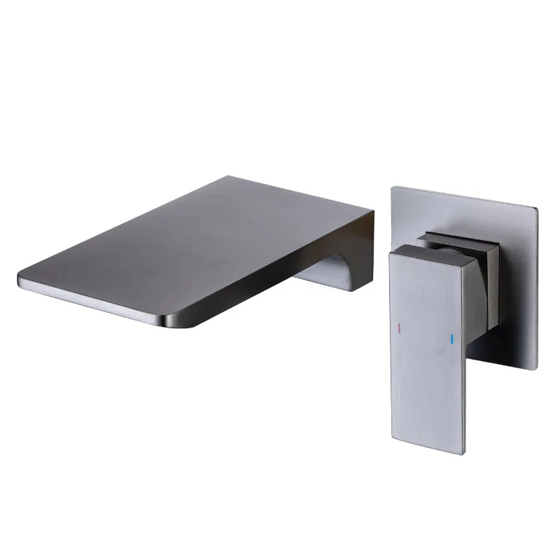Robinet cascade lavabo gris ISÉO, bec cascade et commande