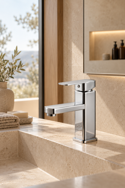 Robinet de lavabo QUARÉO Chrome en situation